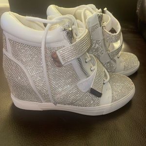Rhinestone wedge sneakers I.N.C